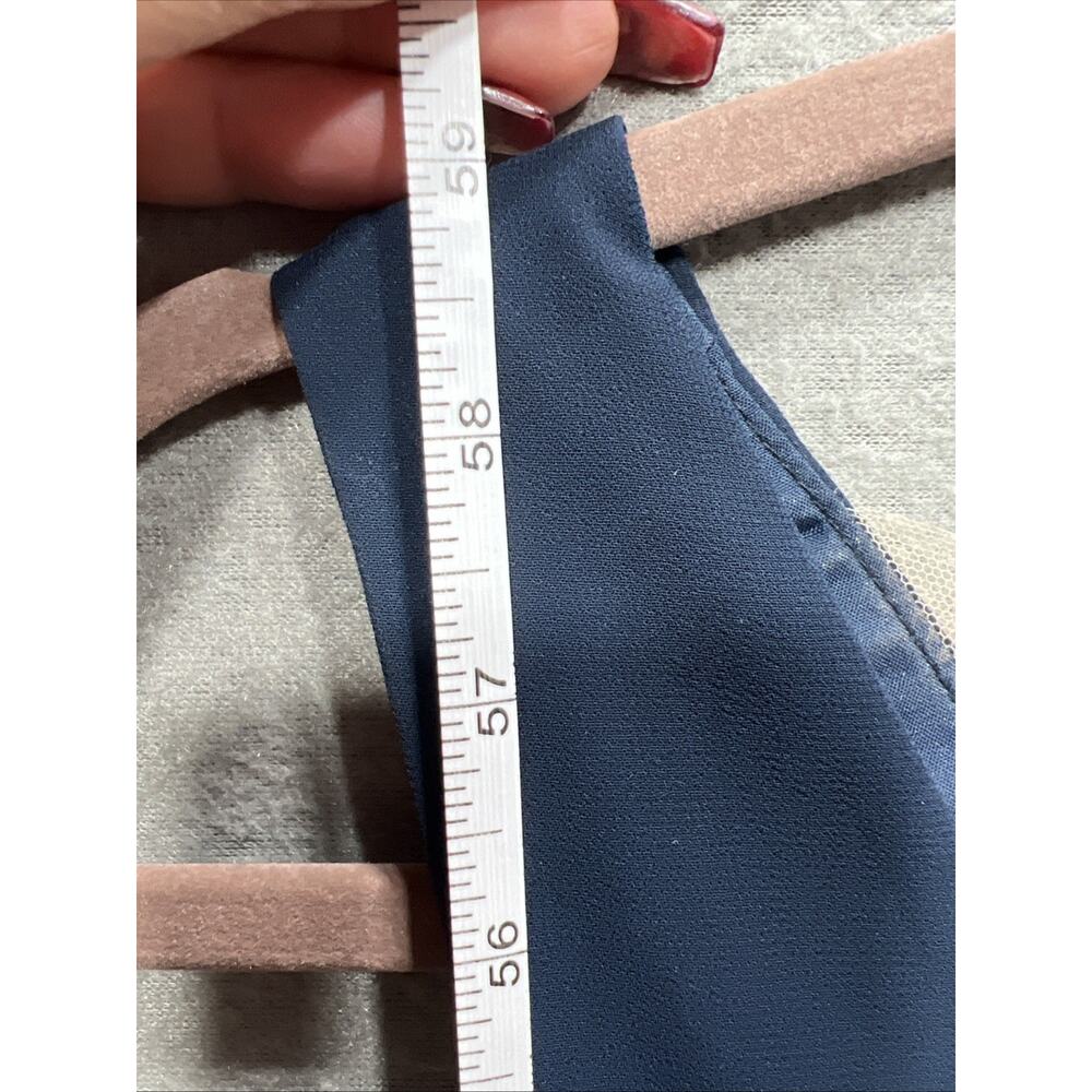Jenny Yoo Collection Navy Deep V Neck Pleated Chiffon Maxi Dress Gown Sz 4 $285 - Picture 15 of 15